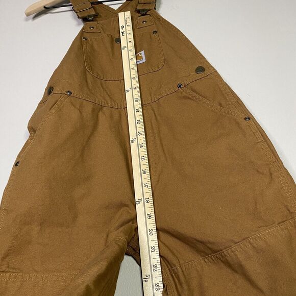 Carhartt Overalls Youth Boys Size 8 Brown Double Knee Canvas Workwear Outdoor - Picture 10 of 11